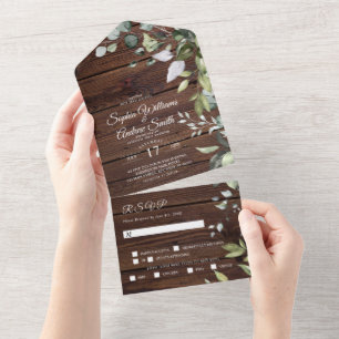 Elegante Greeneric Rustic Em Um Convite