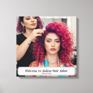 Elegante Hair Salon Custom Name Canvas Print