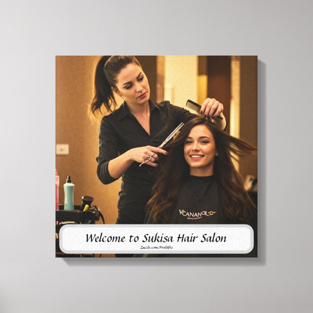 Elegante Hair Salon Custom Name Canvas Print (Frente)