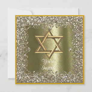 ELEGANTE HANUKKAH CRYSTAL Convite Sparkle Dourado