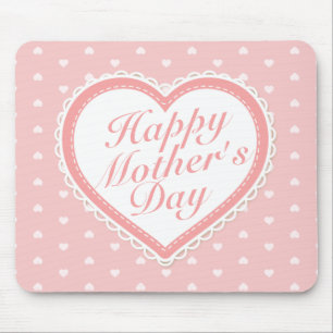 Elegante Happy Hearts Pink Hearts Mousepad