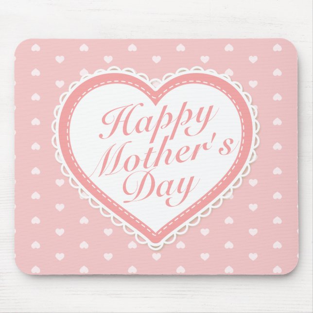 Elegante Happy Hearts Pink Hearts Mousepad (Frente)