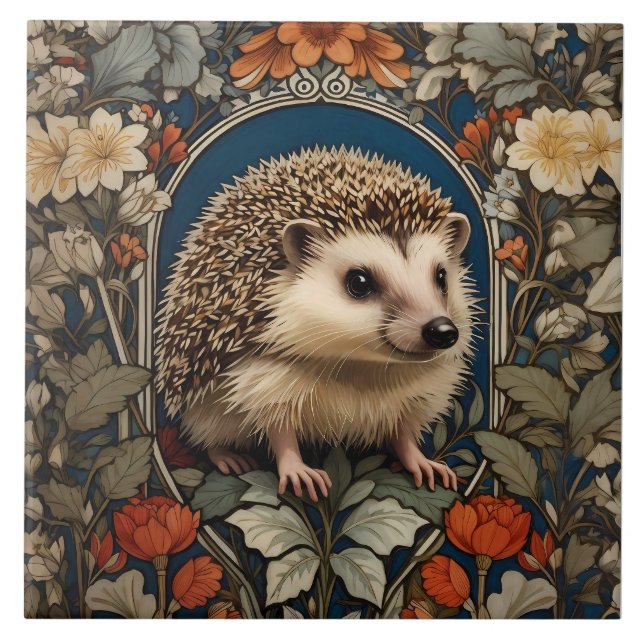 Elegante Hedgehog William Morris Inspirou (Frente)