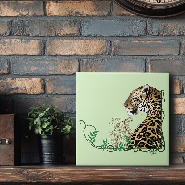 Elegante Hena Botânica Leopardo Verde (Criador carregado)