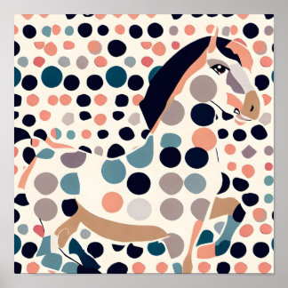 Elegante Horse Kids Vibrant Room Nursersery Poster