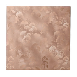 Elegante Impressão Botânica de Ginkgo Rosa com Fol