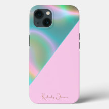 Elegante Iridescente Holográfico Rosa
