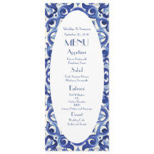 Elegante Itália azul La Dolce Vita Flat Menu