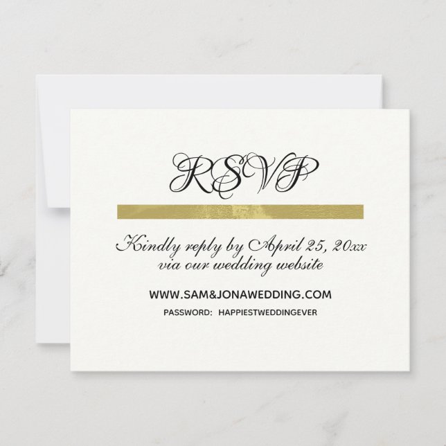 Elegante Ivory Wedding RSVP (Frente)