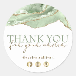Elegante jade verde-agate obrigado seu adesivo