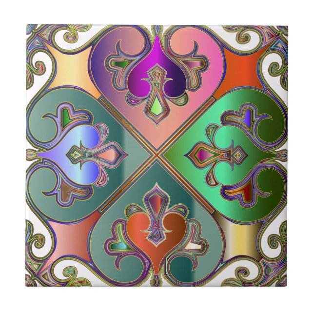 Elegante Jewel-Tone Arabesque Abstrato personaliza (Frente)