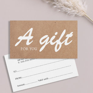 Elegante Kraft Branco Impresso Bold Beleza