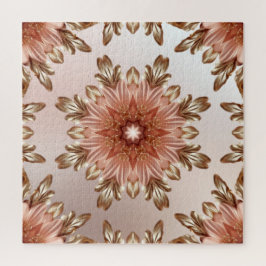 Elegante Laranja Pêssego Floral Quebra-cabeça