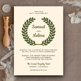 Elegante Laurel Sai Do Convite De Casamento De Wre