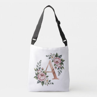 Elegante - Letra Floral Monograma Tote Bag