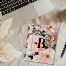 Elegante - Letra Inicial B Rosa Monograma