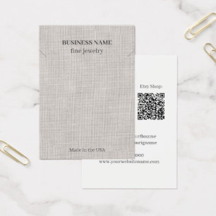 Elegante Linen QR Code Jewelry Business Necklace