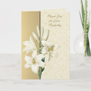 Elegante Lírio de Ouro Agradecimento de Condolênci