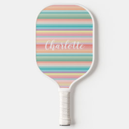 Elegante Listras de Arco-Íris Pastel Personalizada