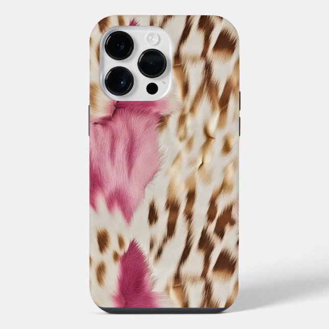 Elegante Listras de Zebra Rosa Branco Dourado Femi (Verso)