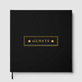 Elegante Livro de Visitas Preto 12x12 para Qualque