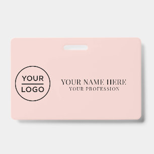 Elegante Logotipo Personalizado Crachá Simples par
