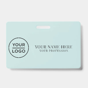 Elegante Logotipo Personalizado Crachá Simples par
