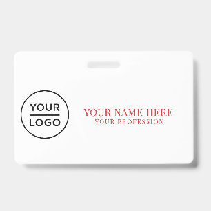 Elegante Logotipo Personalizado Crachá Simples par