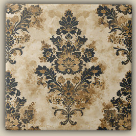 Elegante Luxurioso Dourado Beige Ivory Damask