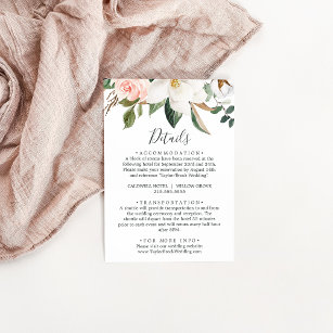 Elegante Magnolia   Cartão de gabinete com detalhe