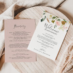 Elegante Magnolia White - Letra de Boas-vindas e I<br><div class="desc">Estas elegantes cartas de boas-vindas brancas da magnólia e cartas itinerárias são perfeitas para um casamento clássico moderno. O design floral suave apresenta coloração aquosa, cor-de-rosa-pincelada, impressionantes flores brancas de magnólia com ouro e folhas verdes em um arranjo luxuoso. A frente da carta apresenta uma carta de boas-vindas e a...</div>