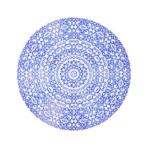 Elegante Mandala Boho Mediterrâneo Branco E Azul