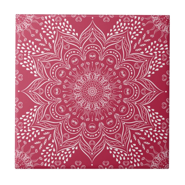 Elegante Mandala Magenta Rosa (Frente)