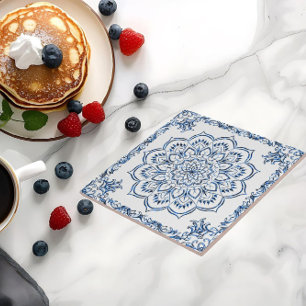 Elegante Mandala Metálico Azul