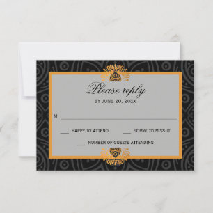 Elegante Mandala RSVP Casamento Indiano