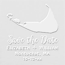 Elegante Mapa de Nantucket Casamento Save the Date