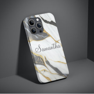 Elegante Marble Personalizado Cinza e Branco
