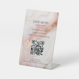 Elegante, Marble-Rosa Dourado, Salão, QR-Code
