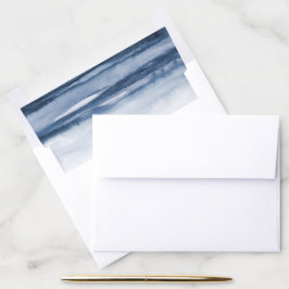 Elegante Marinho Azul Aquarela