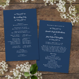 Elegante Marinho Blue Modern Ceremony Program