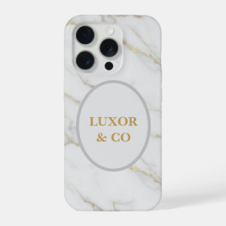 Elegante Mármore Branco & Veias Douradas iPhone 16