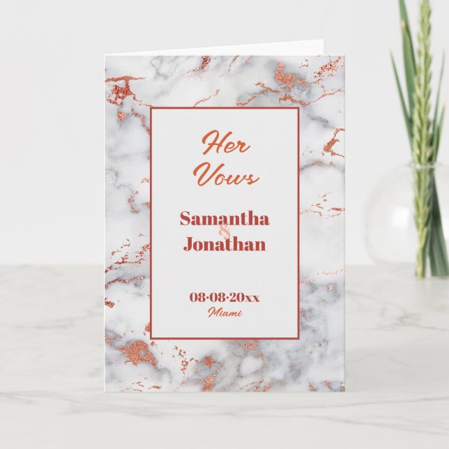 Elegante Mármore Rosa Casando Seu Cartão De Voz (Frente)