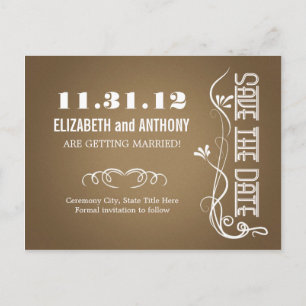 elegante marrom salve os cartões postais