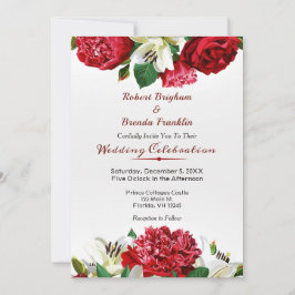 Elegante Marsala Rosas Convites Florais Para Casam