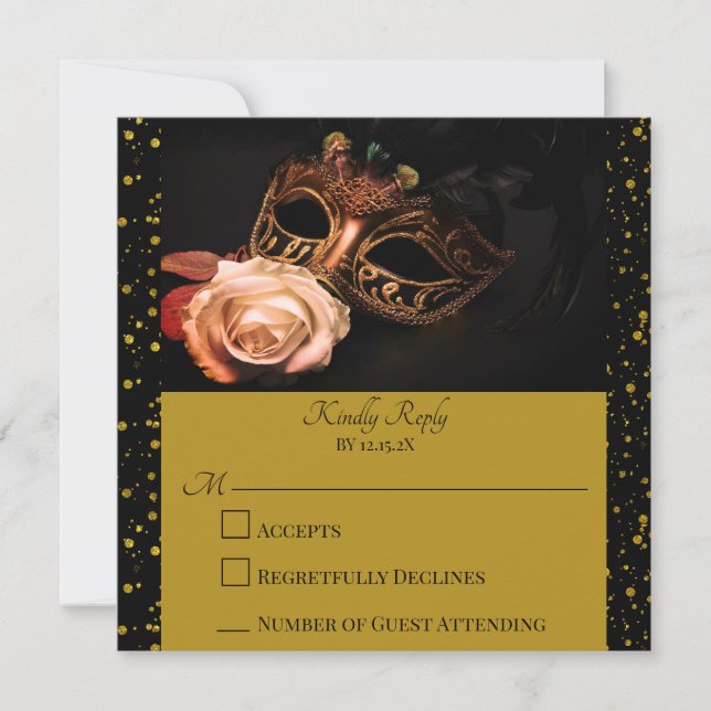 Elegante Mascarada e Rosa Branca (Frente)