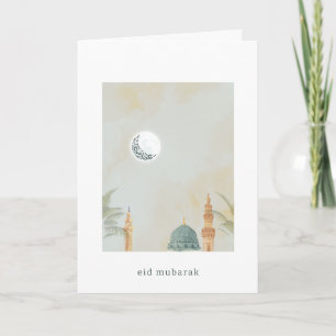 Elegante Masjid An-Nabawi Eid Mubarak Cartão Ser
