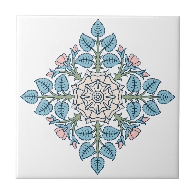 Elegante Medalhão Floral Simétrico (Frente)