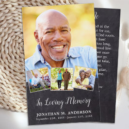 Elegante Memorial 4 Imagens Cartões de Oração Fune