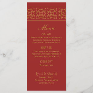 Elegante - Menu de Casamento Indiano Padrão