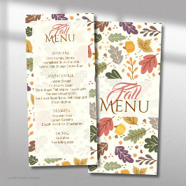 Elegante Menu Plano de Folhas de Outono